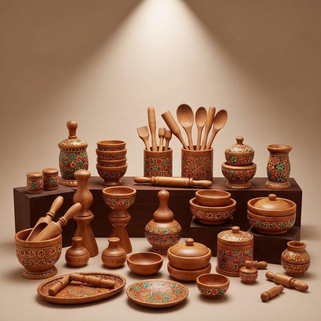 Wooden kitchen play set