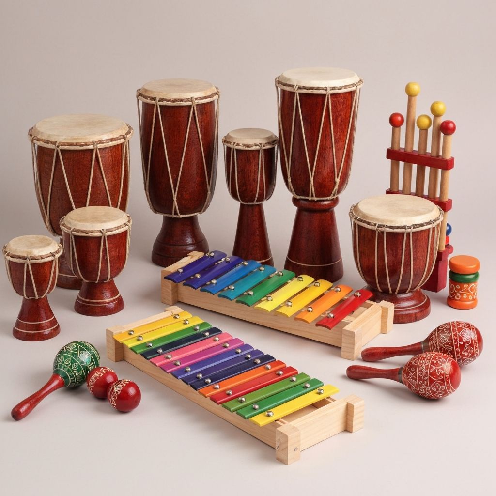 Wooden Percussion Instruments - Handcrafted Channapatna Wooden Toy by Hussain Arts India