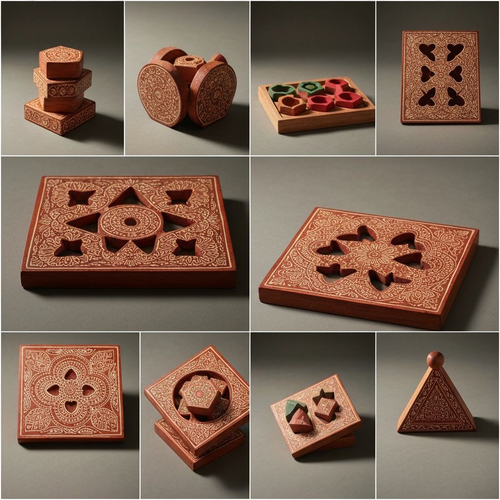 Wooden Puzzle Games - Handcrafted Channapatna Wooden Toy by Hussain Arts India
