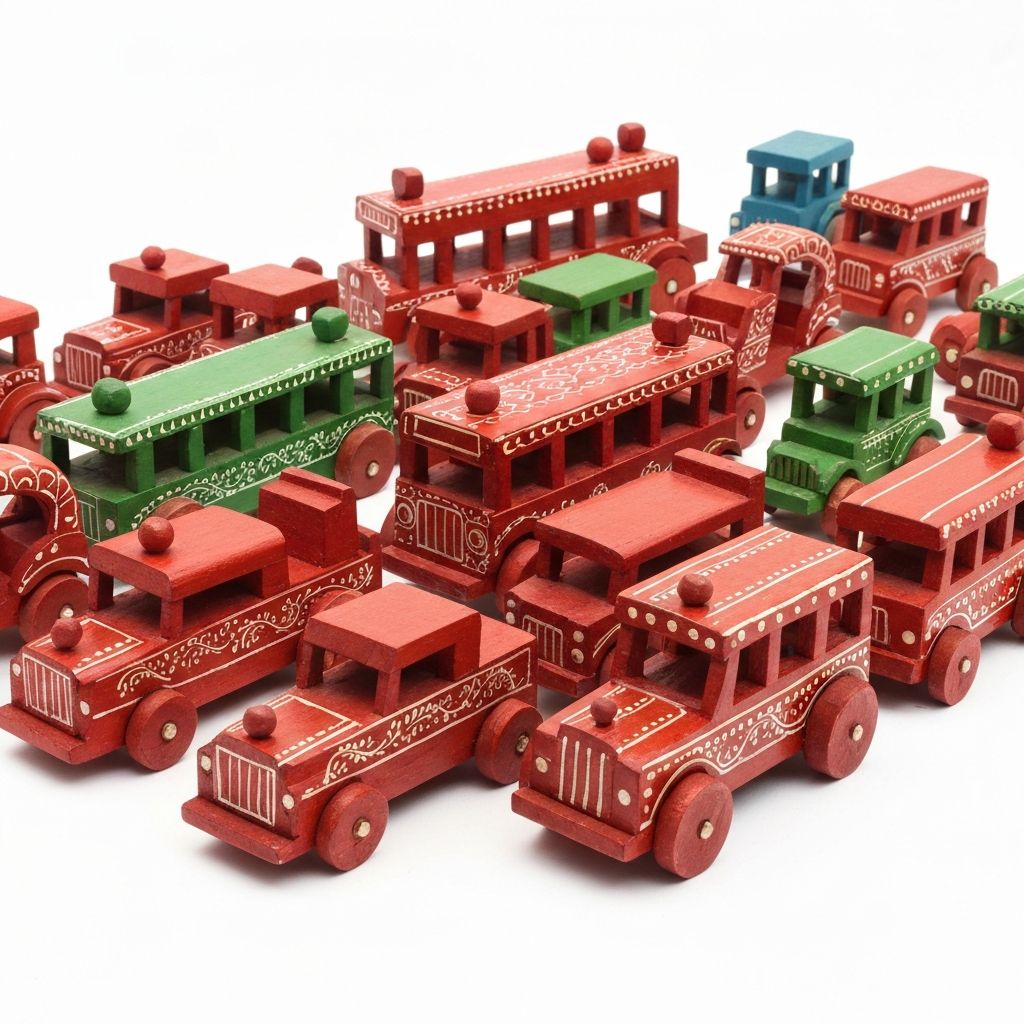 Wooden toy vehicles